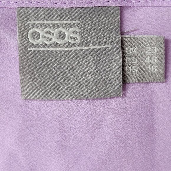 ASOS Cover Up Top Size 16 Lavender Cold Shoulder Batwing Sleeve Oversized - Picture 5 of 10